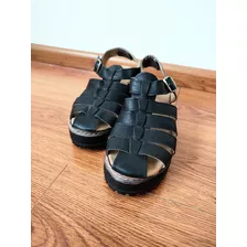 Sandalias G&g Mujer Negras Plataforma Y Taco