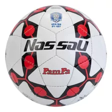 Pelota Futbol Nassau Pampa Campo Nº 5 Cesped Natural Cosida Entrenamiento Color Rojo/negro
