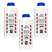 Pack X 3 Talco Perfumado Para Barberia Y Peluquería De 650g