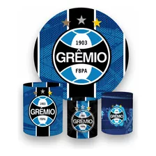 Kit Painel Tecido Redondo 1,5 + Capas De Cilindros Grêmio