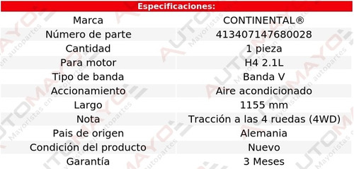 Banda Acc 1155 Mm Aire Acondicionado Vanagon H4 2.1l 86-90 Foto 4