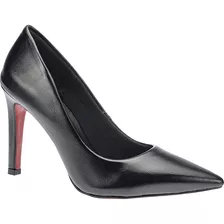  Scarpin Feminino Salto Fino Sola Vermelha Confort Moda