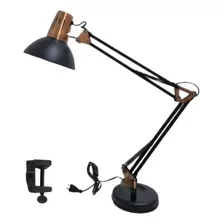 Luminária Articulável Mesa E Bancada Multiuso Sofisticada Cor Da Cúpula Preto Cor Da Estrutura Preto 110v/220v