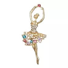 Broche De Bailarina De Ballet Dorado Con Strass Ss15