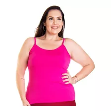 Roupa Feminina Plus Size Camiseta Regata Alça Fina +56