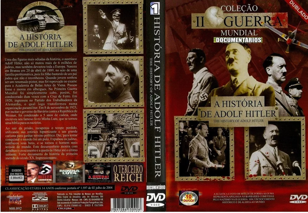 Dvd Documentário A História De Adolf Hitler - Raro (10dvds)