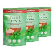 Edulcorante Polvo Stevia Jual Vegano Sin Tacc 220g Pack X3