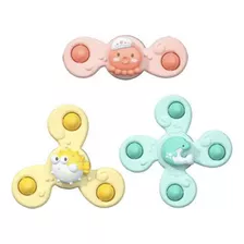 Kit 3 Spinner Bebê Com Ventosa Fidget Toy Para Vidro Janela