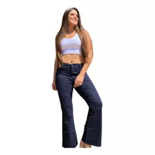 Calça Feminina Jeans Flare Petit Cintura Alta Original