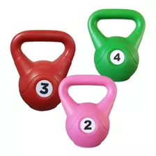 Set Kit Rusas 4kg 3kg 2kg Funcional Kettlebel Pvc Crosfit