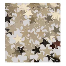 Confetti Metalizado Estrellas Iridiscentes Plata Paquete X 1