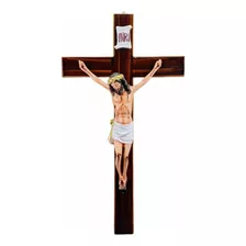 Cristo De Resina Cruz Crucifijo De Madera De 66 Cm