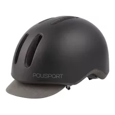 Casco Bici Polisport Commuter Con Visera Y Luz Talles M-l Ne