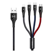 Cable Multi 4 En 1 Micro Usb Tipo C Carga Rapida 1.2m