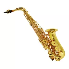 Sax Alto Shelter Laqueado Dourado Com Case Afinação Mibemol