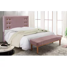 Conjunto Cabeceira Recamier Georgia Cama Casal 140cm Veludo