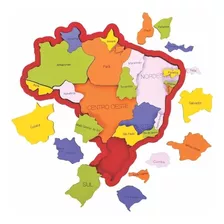 Quebra Cabeça Mapa Do Brasil Cidades Capital Newart Em Mdf