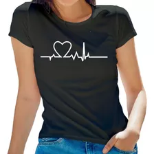 Camiseta Feminina T-shirt Camisa Batimento Cardiaco Coração