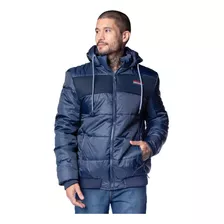 Jaqueta Puffer Masculina Gangster Capuz Removível Marinho