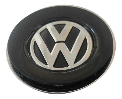 Emblema Centro De Volante Volkswagen 6 Cm Negro Cromo Foto 3