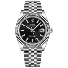 Relógio Rolex Datejust Prateado Com Preto Com Caixa Original