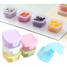 4 Mini Potes Coloridos Com Travas Introdução Alimentar Bebês