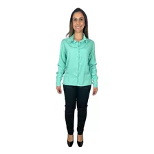 Camisa Feminina Social Camisete Manga Longa Varias Cores