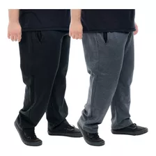 Kit 2 Calça Moletom Masculina Plus Size Extra G G1 G2 G3 G4