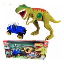 Dinossauro T-rex Safari Com Jeep - Emite Som