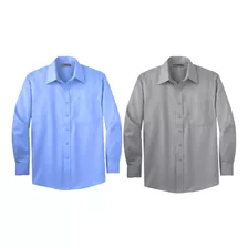 Kit 2 Camisas Sociais Masculinas Tradicional Manga Longa