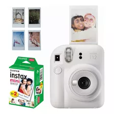Cámara Instantánea Fujifilm Intax Kit Mini 12 + 20 Fotos Blanca
