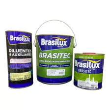 Tinta Piscina Fibra Pu Brasilux 4,5lt Azul Rende Até 46m²