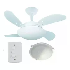 Ventilador Teto Perola 4 Pás Reta Luminária Led Vidro Murano