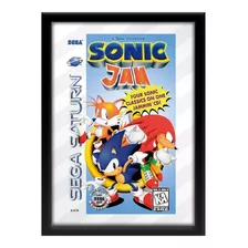 Quadro Capa Sonic Jam Sega Saturn 33x45 Cm