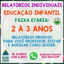 Relatórios Individuais Para Educação Infantil De Acordo Bncc