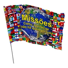  Bandeira Evangelica Em Tecido Missões 145 X 100