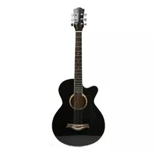 Guitarra Electroacústica Femmto Ag003 38in Negra Diapason Arce Para Diestros Con Equalizador Y Accesorios