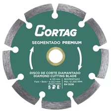 Disco De Corte Diamantado Concreto 125mm Premium Cortag Cor Verde-escuro