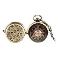 Relógio De Bolso Mecânico Steampunk Bronze
