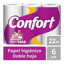 Papel Higienico Confort Doble Hoja 22metros 6 Rollos