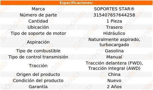 1) Soporte Motor Tras Volvo 850 5 Cil 2.4l Std Turbo 93/97 Foto 2