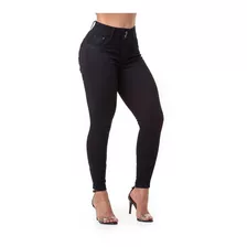 Calça Feminina Cigarrete Brim C/lycra Preta Bojo Original