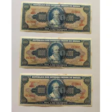 C121 03 Cédulas Cr$ 1.000,00 1967 Leves Manchas Sequencial