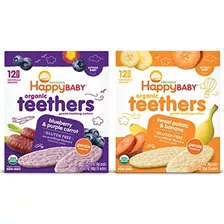 Happy Baby Organics Obleas De Mordedor, Paquete De 2 Sabores