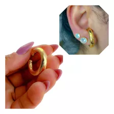 Piercing Fake Argola Ear Hook Tubo Semijoia Banho De Ouro