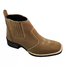 Bota Texana Masculina Country Cowboy Botina Bico Quadradro