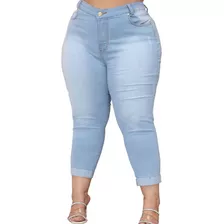 Capri Jeans Feminina Plus Size Com Lycra Moda 50 Ao 60