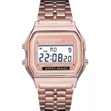 Relógio Led De Pulso Masculino Feminino Rosa Barat - Rose