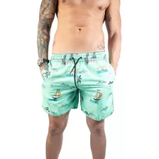 Short Bermuda Masculino Praia Mauricinho Estampas Tactel