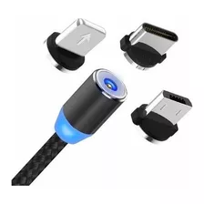 Cable Carga Rapida Usb Magnetico 3 En 1 iPhone Tipo C Micro